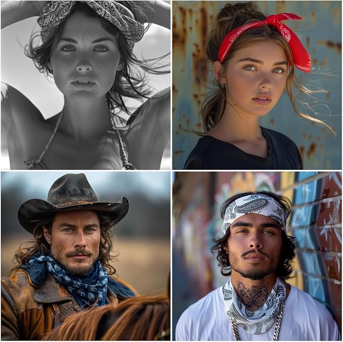 Vamqor 100% Cotton 10 Pack Fine Bandanas