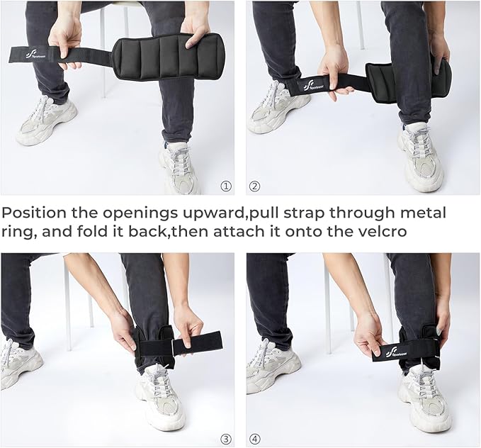 Sportneer Adjustable Ankle Weights Leg Weight Straps for Women Men, Weighted Ankle Weights Set for Gym,Fitness, Workout,Walking, Jogging,1-5 lbs Each Ankle, Pair Ankle Weight