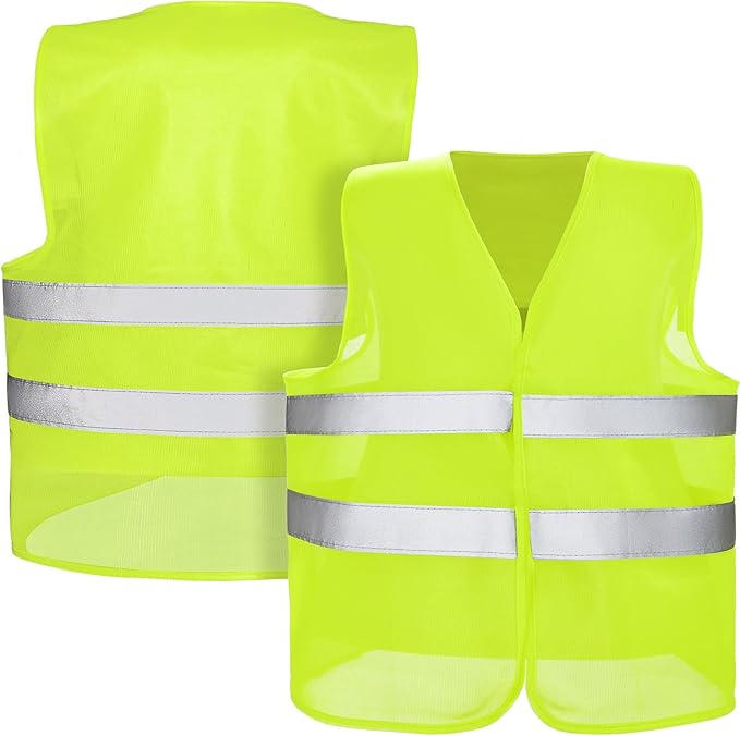JaGely High Visibility Safety Vest, Bulk Reflective Mesh Safety Vest for Men and Women, Work, Cycling, Runner, Neon