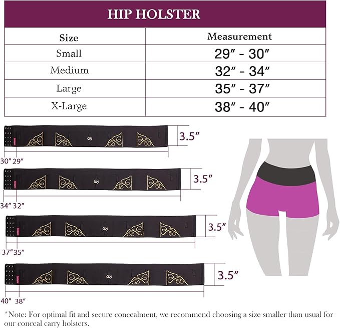 Belly Band Gun Holster for Concealed Carry, Elastic Breathable Waist Holster for Pistols -Fit for Glock 19, PT-22, 22 Caliber, 380 &Similar Guns, Comfortable Women's Edition