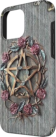 iPhone 16 Pro Max Pentagram Gothic Flowers Witch Star Halloween Costume PC Case
