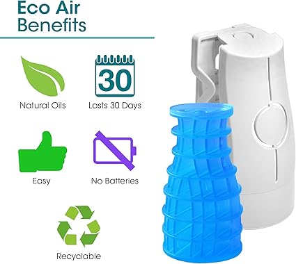 Fresh Products Eco-Air Refill, Air Freshener, Dry Fragrance Refill, Natural Oils, No Acetone or Propellants, Lasts 30 Days, Eco-Friendly, Powerful Fragrance Cotton Blossom, Made In USA, 6 Pack