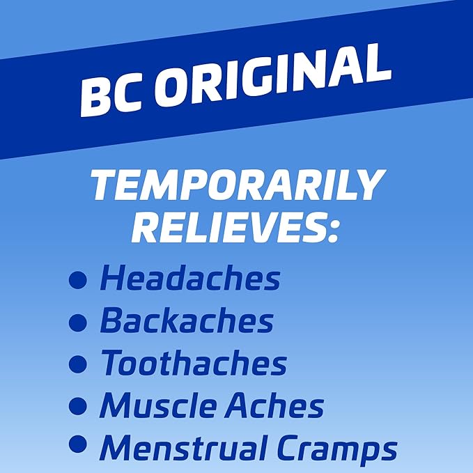 BC Powder Original Strength Pain Reliever, Aspirin Dissolve Packs, 50 Count