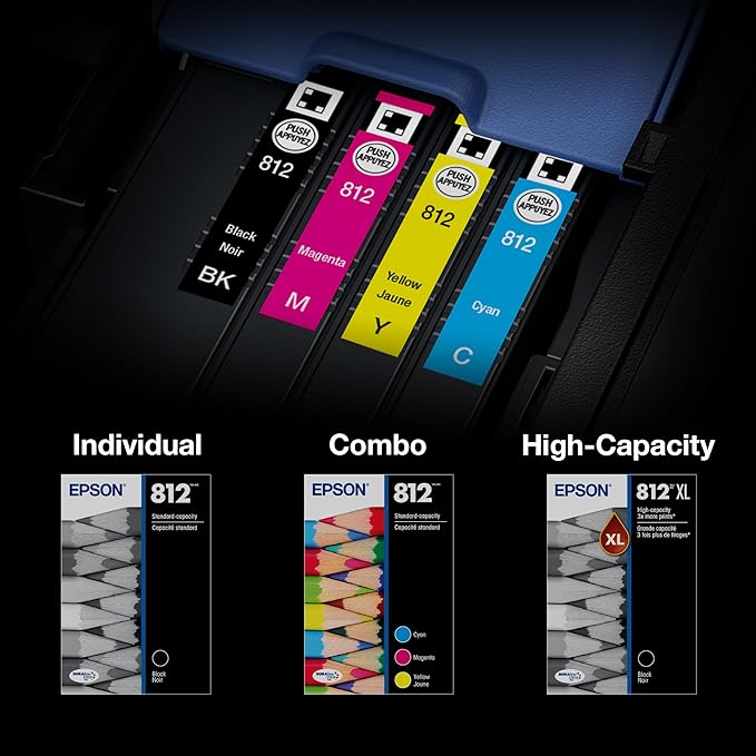 EPSON 812 DURABrite Ultra Ink High Capacity Cyan Cartridge (T812XL220-S) Works with WorkForce Pro WF-7310, WF-7820, WF-7840, WorkForce EC-C7000
