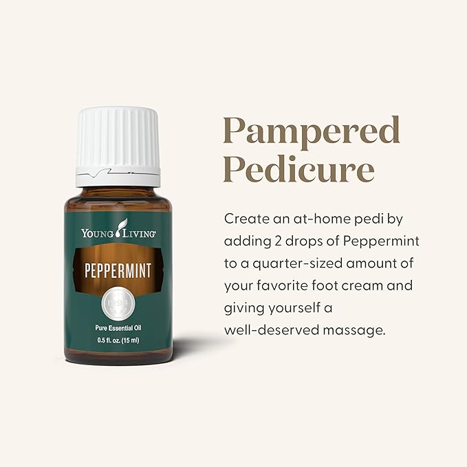 Young Living Peppermint Essential Oil 15ml - Invigorating Aroma and a Cooling Sensation, Fatigued Muscles - Supports Gastrointestinal System Comfort, Fresh, Minty Flavor to Foods