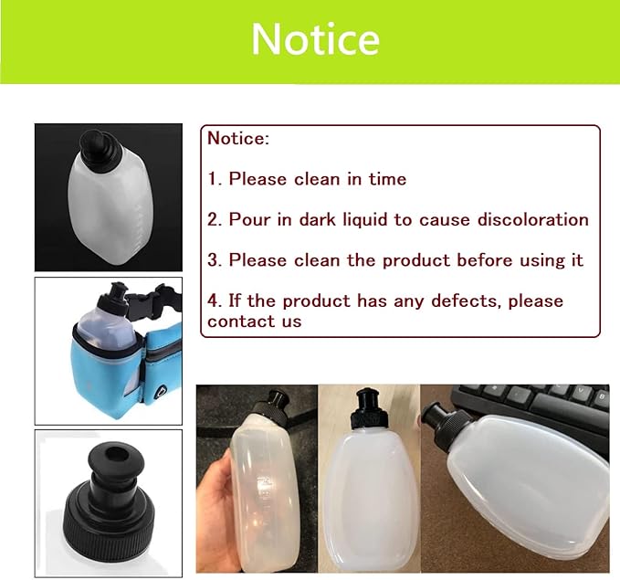 2 x 10 ounce BPA-free water bottles for running hydration belt, fuel belt, replacement bottle set for marathon, hiking, cycling, hiking and