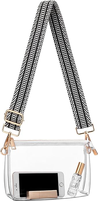 Clear Purse for Women - Stadium Approved Crossbody Bag, Small Stadium Bag for Concerts Sports Events