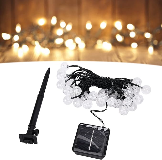 LED Solar Lamp String, LED Lamp String 8 Lighting Modes Energy Saving 21ft 30LED Environmental Protection for Outdoor Yard Lawn Decor
