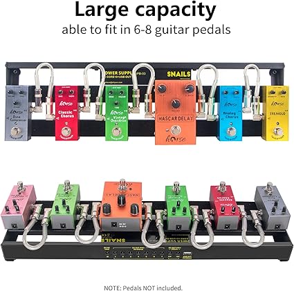 Guitar Pedal Board With Completely Isolated Power Supply, 195in 1.8LB Aluminum Alloy Guitar Pedalboard, Included Carrying Bag, Pedal Cable, Adapter, 401.2in Self Adhesive Hook Loop Tape, Cable Ties