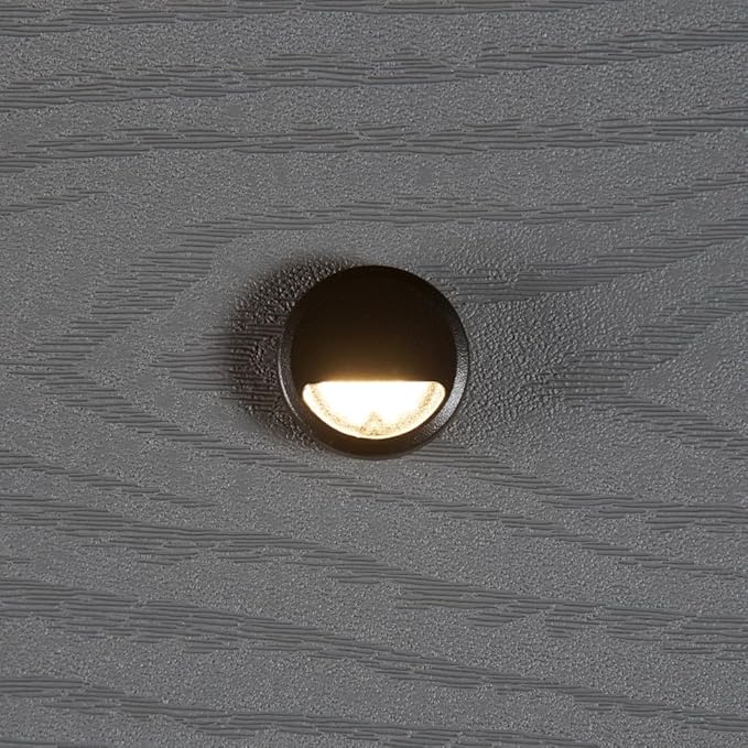 LED Stair Light- Charcoal Black, (4- pack), BKRISERLED4PKC