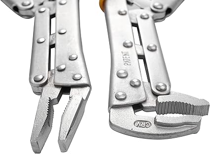 Xiao Dao Pro Extened Locking Vise Grip Pliers Set 12" Straight Jaws and 80 Degree Jaws Needle Nose Pliers Set, Quick Release Design,