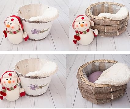 Newborn Baby Photography Props Posing Blanket, Professional for Baby Photography Contoured Posing Positioner Set with Flexible Metal Edges Diameter 34 CM