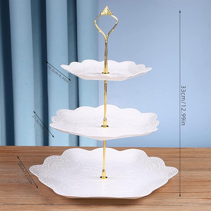 3 Tier Cupcake Stand, Plastic Dessert Stands, Cup Cake Stand Tower with Tiered Serving Tray, Dessert Tower Tray for Party Wedding Home Decor(#3)