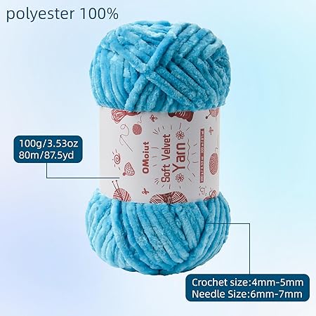 100g Fluffy Velvet Chenille Yarn for Crocheting and Knitting, 80m (87.5yd) Baby Yarn for Crocheting Soft, Crochet Chunky Yarn Amigurumi Yarn (Orange)