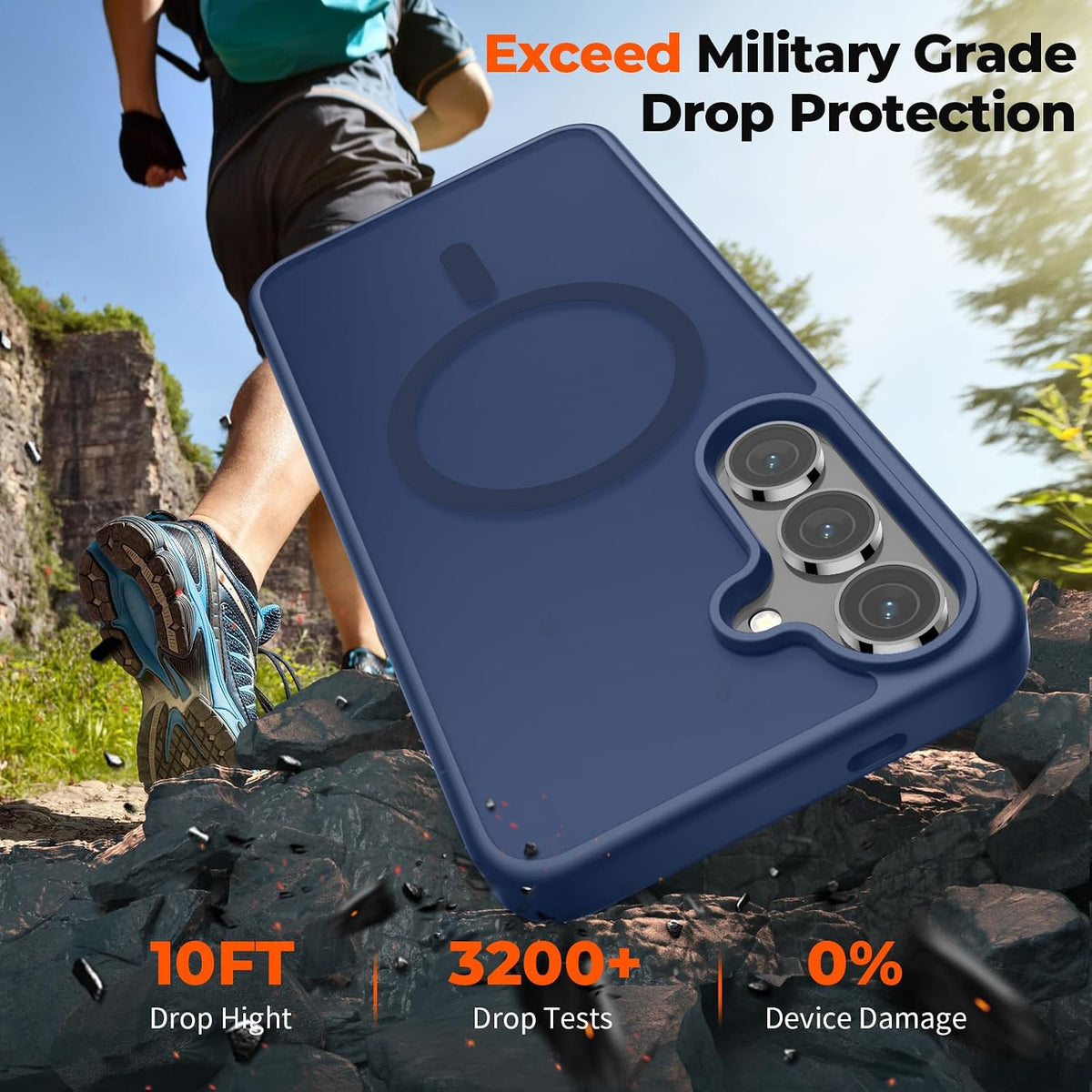 Magnetic for Samsung Galaxy S24 Case / S25 Case (Compatible with MagSafe) (Military Grade Drop Protection) Slim Translucent Shockproof Phone Case