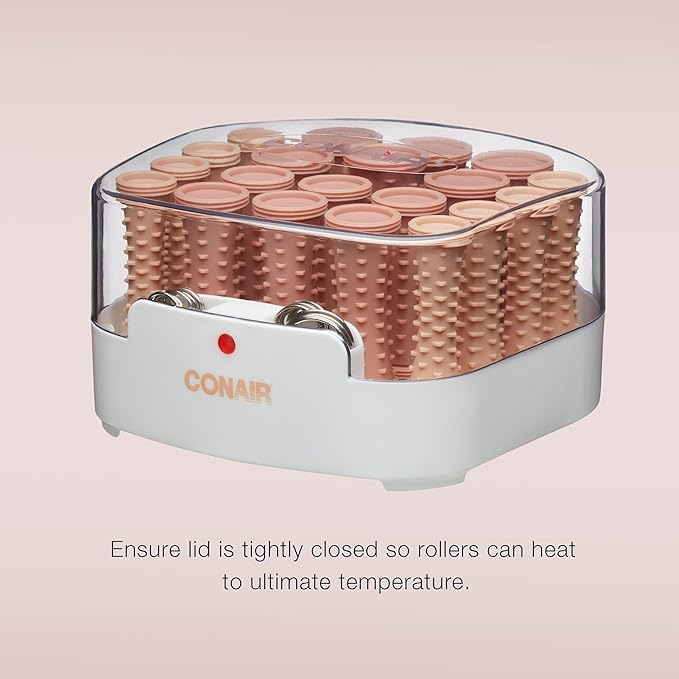 Conair Double Ceramic Hot Rollers for Long, Medium, and All Hair - Hair Curler - Hair Roller Clips Included - 12 inch, 34 inch, and 1 inch Rollers