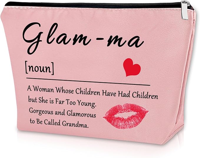 Sazuwu Gift for grandchildren's grandmother, makeup cosmetic bag, gifts for mother's day, bag, Pink