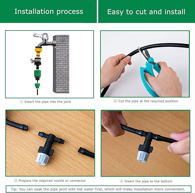 50ft 14 inch Drip Irrigation Tubing, Blank Distribution Line Water Hose Garden Watering Tube for Garden Irrigation System