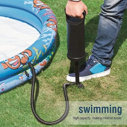 Air Hammer Inflation Pump Heavy Duty Large Capacity Portable Manual Rapid Air Pump with Universal Adaptors 3 Nozzle for Outdoor, Swimming Ring, Mattress, Pool Floats, Inflatable Toys