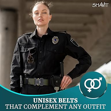 SHAVIT Tactical Belts for Men Military Style Work Hiking Riggers Web Nylon Waistband Belt with Quick Release Metal Buckle