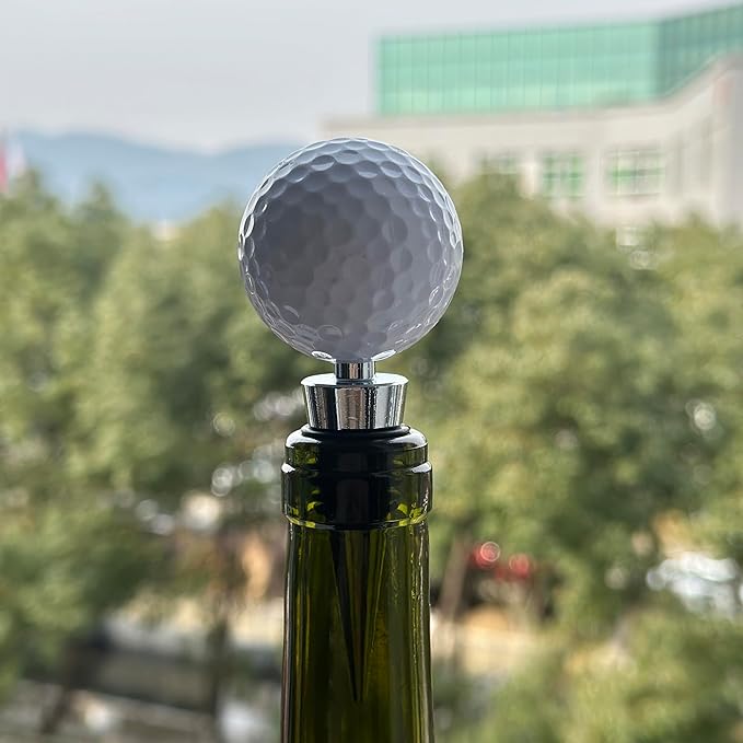 Golf Ball Wine Stopper, Funny Golf Club Beverage Bottle Stoppers, Golf Home Wine Top Decor, Golf Barware, Gift for Wine Lover Golf Lover