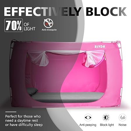 Bed Tent Bed Canopy Tents for Adult - Portable Dream Tent Indoor Sleeping Tents 70 Blackout with 3 Doors Breathable Private Space Tents