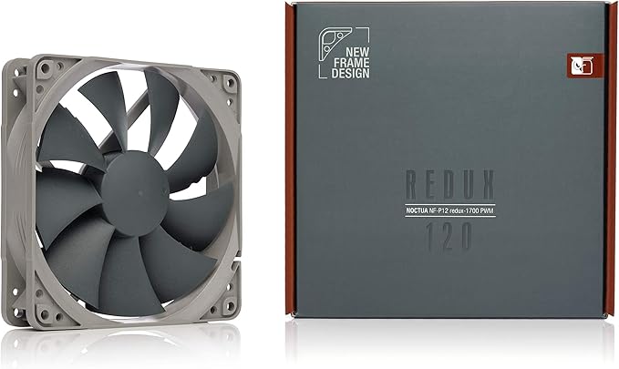 Noctua NF-P12 redux-1700 PWM, High Performance Cooling Fan, 4-Pin, 1700 RPM (120mm, Grey)