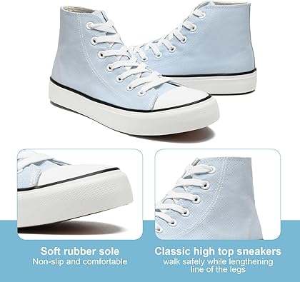 Canvas High Top Sneakers for Women Men Classic Lace Up Canvas Shoes Womens Mens Fashion High Top Sneakers Casual Tennis Walking Shoes