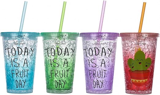 Dakoufish 12 Piece 9 Inch Reusable Plastic Thick Drinking Straws BPA Free Mason Jar Straws Plain Color (9inch,Rose)