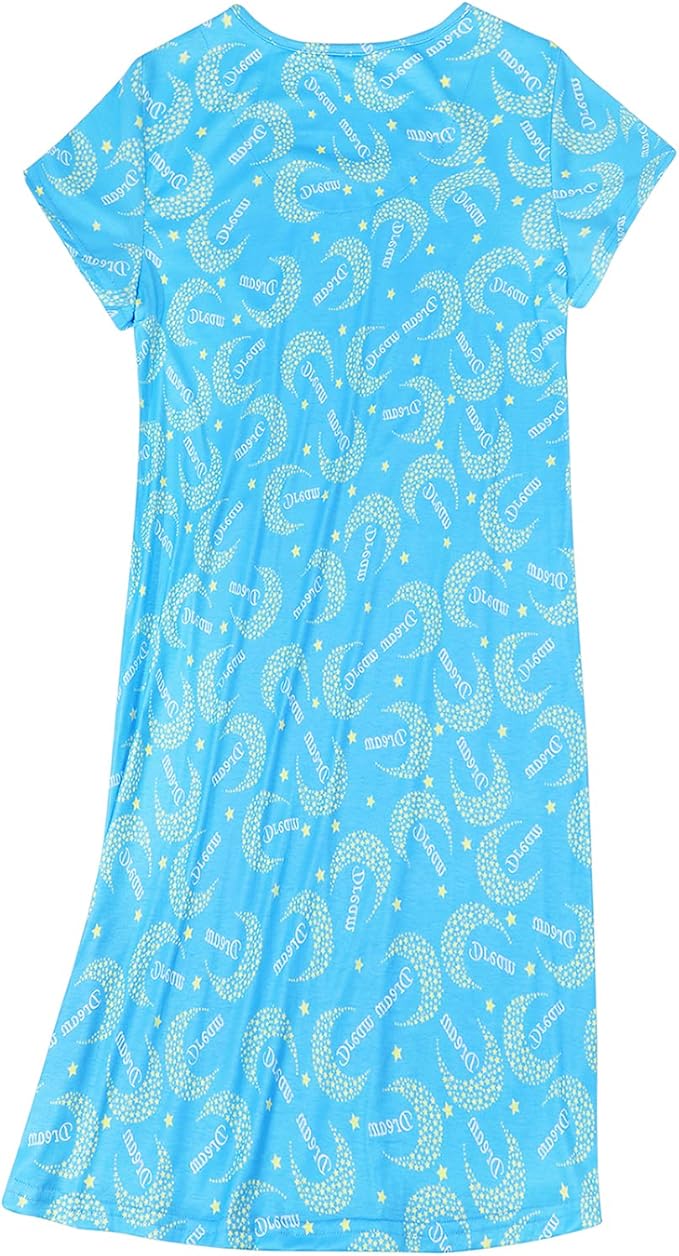 American Trends Nightgowns for Women Cotton Night Shirts Short Sleeve Night Gown Dress Casual Pajamas Soft Sleepwear