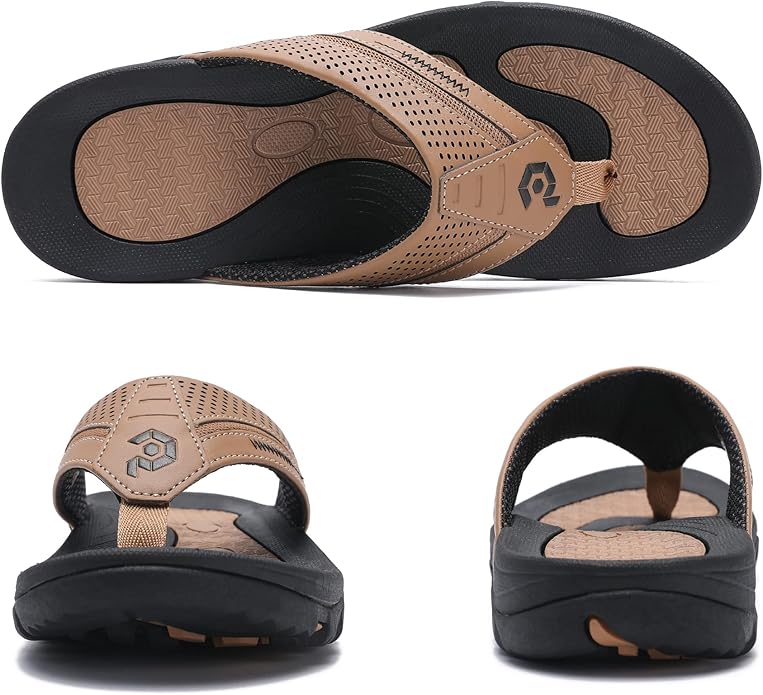 Men's Flip-Flops, Thongs Sandals Durable Comfort Slippers for Beach