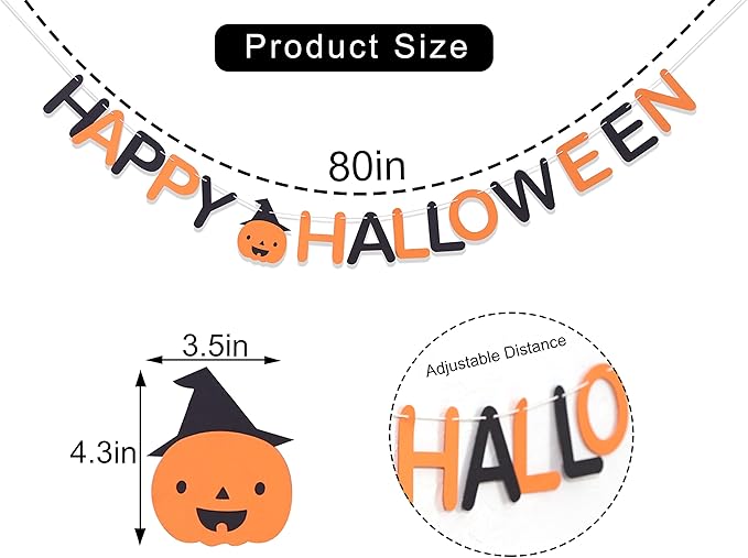 Happy Halloween Banner - Halloween Party Decorations,halloween Decor Banner,halloween Backdrop Black Orange,fall Decor