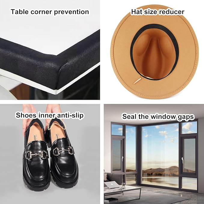 Hat tape size reducer, 32ft EVA foam hat size reducer insert, self-adhesive tape for hats, cowboy hats, caps and helmets