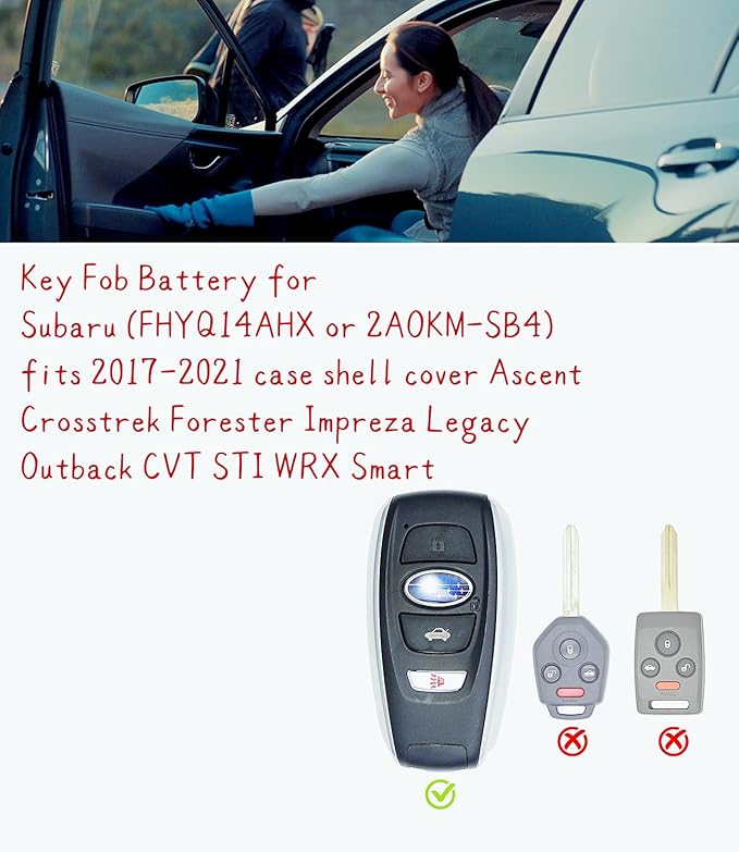 Car Remote Battery for Subaru Key Fob Battery Replacement Graphene Battery CR2032 (2-Pack)
