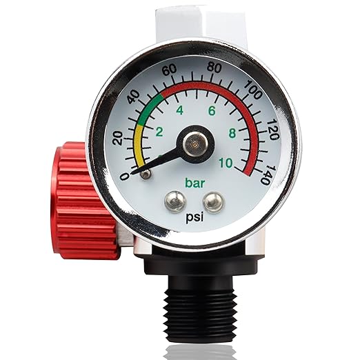 Yakamoz 14 Inch Air Compressor Regulator with Gauge, 0-140 Psi Precise Control Spray Gun Air Pressure Regulator Paint Sprayer Air Adjusting Valve Regulator for Pneumatic Tool