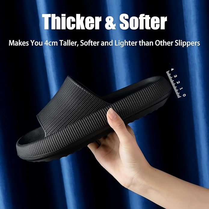 rosyclo Cloud Slippers for Women and Men, Pillow House Slippers Shower Shoes Indoor Slides Bathroom Sandals, Ultimate Comfort, Lightweight, Thick Sole, Non-Slip, Easy to Clean