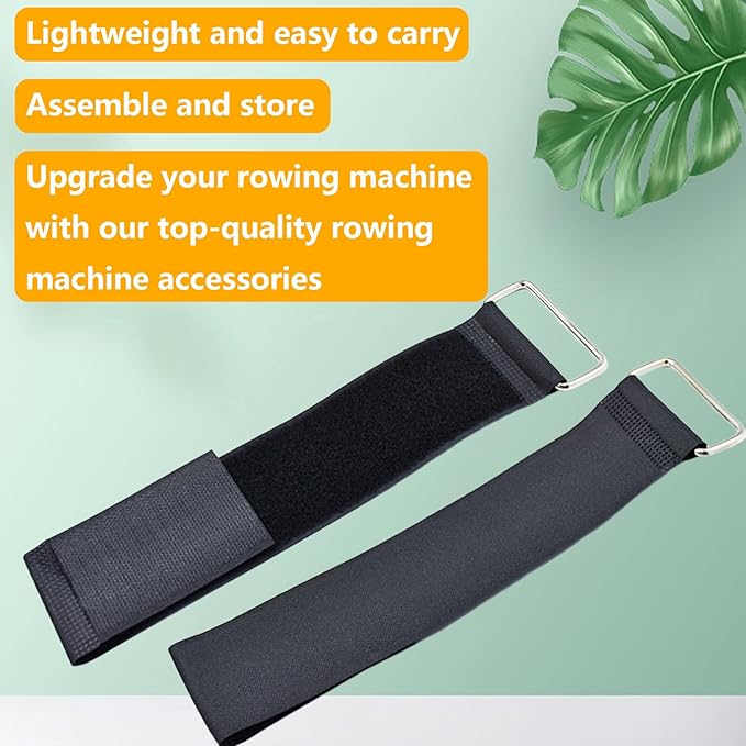 1 Pair 30cm Elliptical Machine Pedals Straps Stretchable Universal Rowing Machine Foot Straps Trainer Straps Leg Training Adjustable Easy to Install for Fitness Home Sports Office Accessories