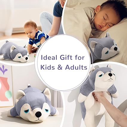30" Weighted Stuffed Animals Giant Weighted Pillow Toy for Kids Adults, Soft and Huggable Husky Plush Gift for Boys Girls 5 lbs Large Stuffed Dog Toys