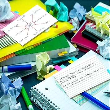 White Index Cards 3x5 Ruled, 100 Pcs File Note Cards, Lined Index Cards, Flash Cards, Study Cards, Flashcards for Studying, Notecards for Studying, Note Taking and To Do List