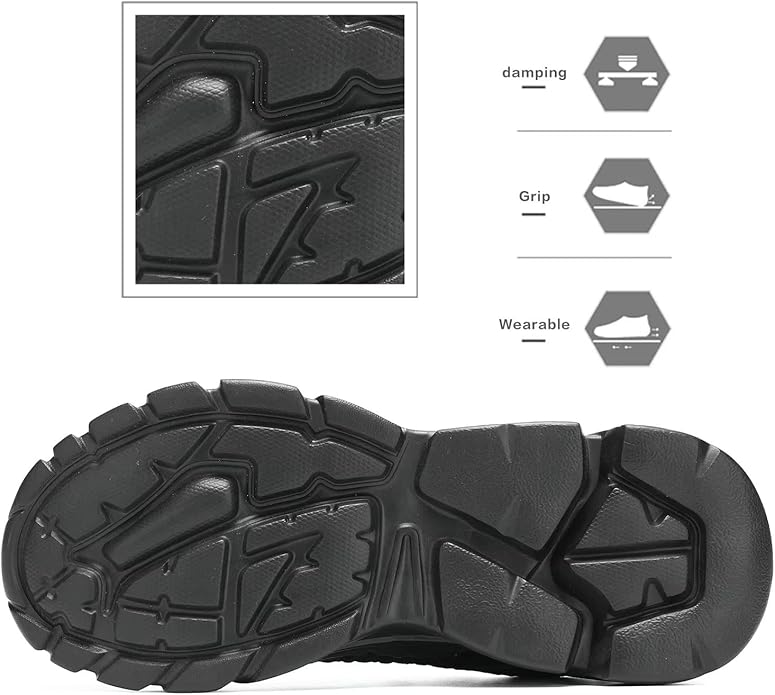 Men's Running Shoes, Non Slip, Breathable, Lightweight Fashion Sneakers, Slip Resistant Athletic Sports Walking Gym Work Shoes