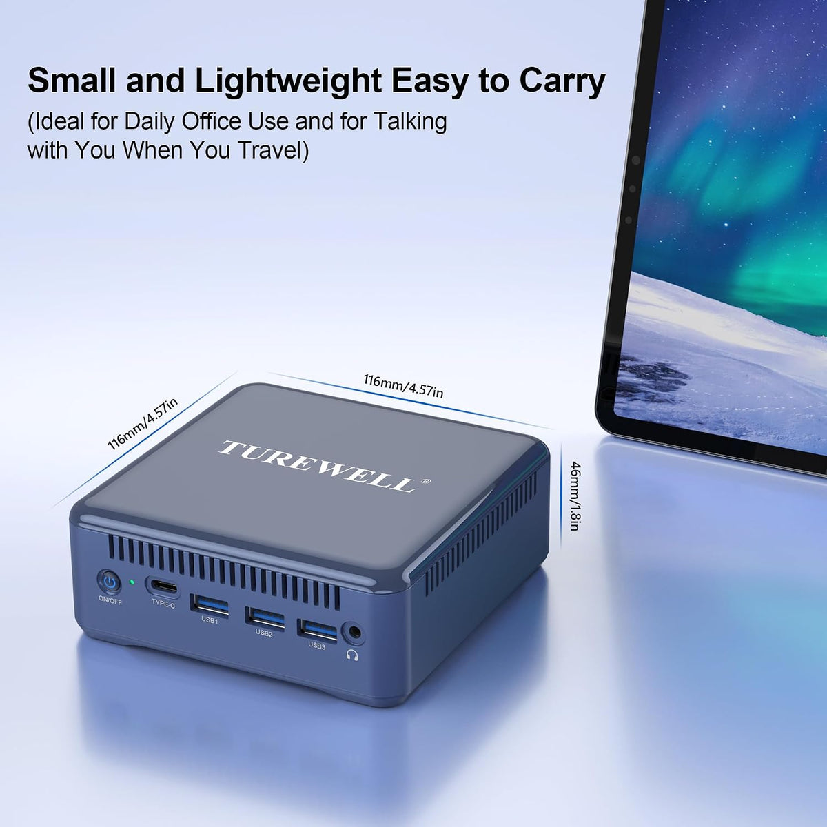 Refurbished - TUREWELL HSI Mini PC, Alder Lake N95 - Quad-Core 3.4GHz, 8GB DDR5 256GB SSD Mini Desktop Computer, WiFi 5/BT5.0/USB3.0/Gigabit Ethernet, Triple 4K Display Micro Computer for Home Office (HSI-95) (Does not come in original packaging)