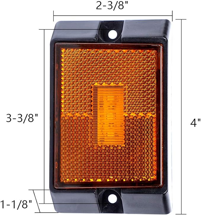 CZC AUTO LED Amber Side Marker Lights Sealed Submersible LED Clearance Reflector Lamps Waterproof Trailer Running Lights for 12V Boat Trailer Truck Marine RV (2 pack)