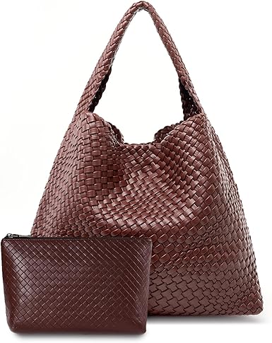 Large Woven Tote Bag for Women Weave Purse Woven Leather Handbag