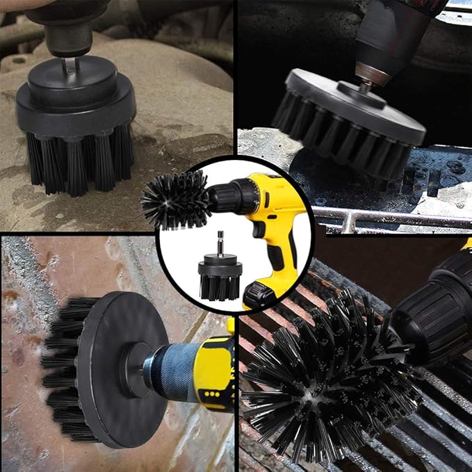 HIFROM 5" Ultra Stiff Drill Power Scrubbing Cleaning Scrub Brushes for Heavy Duty Loose Paint Stripping, Rust Removal and Heavy Duty Scrubbing, Graffiti Remover for Stone, Cement, Brick Walls