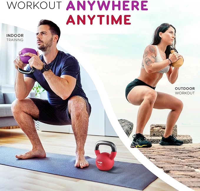 Yes4All Kettlebells 5lbs-65lbs Kettlebell Sets Adjustable Weights, Kettlebell for Weight Training, Home Workout Equipment with Secure Grip for High Rep, Exercise Equipment
