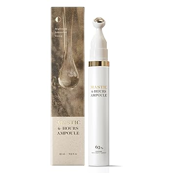 MASTINA Mastic Ampoule Serum Stick Roller Type Mastic Ampoule (Derma Roller Stick-Type, 0.5fl oz) - Serum for Even Skin Tone and Elasticity. Fermented Mastic Gum.