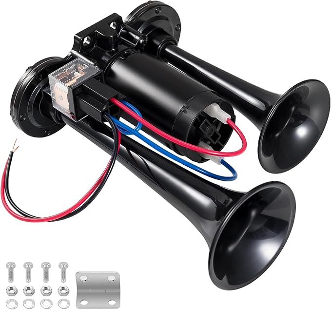 12V 150DB Air Horn for Truck for Train, Car Horns Loud with Compressor for Truck Boat Train Speaker Cars Van Ship (Black)