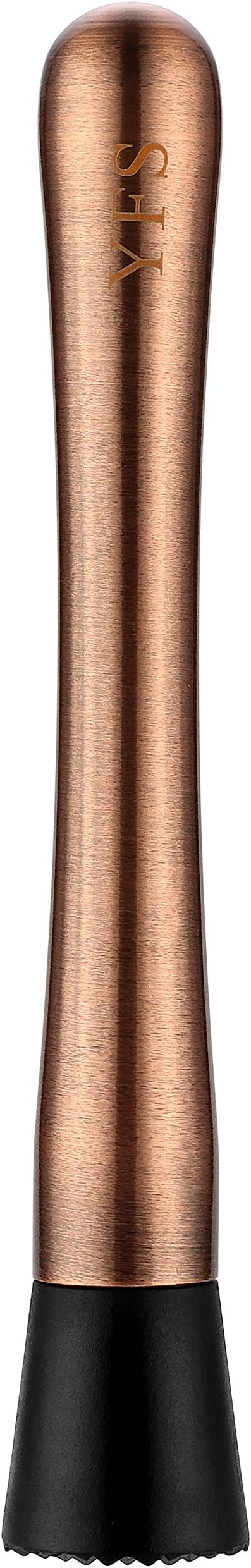 YFS Professional Stainless Steel Cocktail Muddler, Durable Easy to Use Bar Tool, Copper