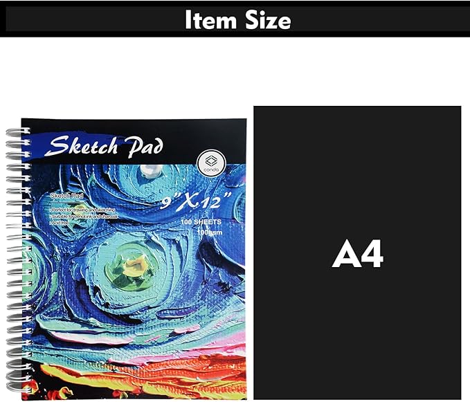 CONDA 9"x12" Sketch Book, 100 Sheets (68 lb100gsm), Spiral Bound Artist Sketch Pad, Durable Acid Free Drawing Paper for Drawing Painting, Starry Sky