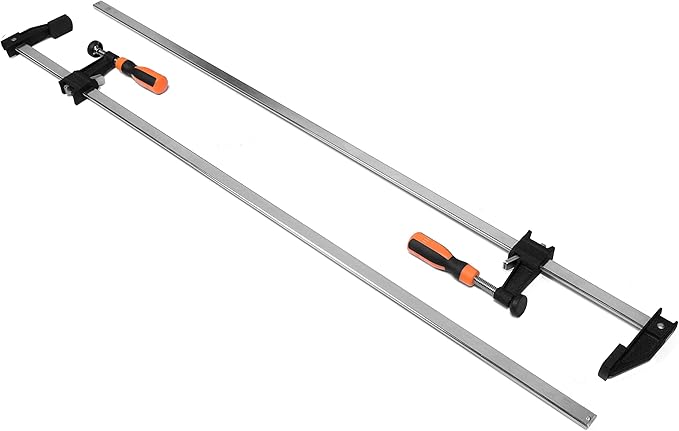 WEN 10236F2 Quick-Adjust 36-Inch Steel Bar Clamps with 2.5-Inch Throat and Micro-Adjustment Handle, Two Pack , Multicolor